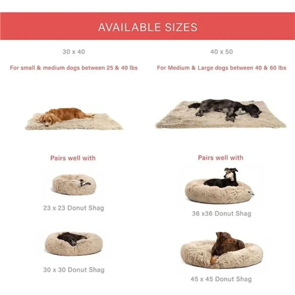 Calming Shag Fur Pet Throw Blanket, Taupe, 30